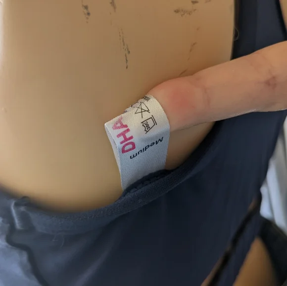 Dharma Bums Sports Bra / Crop Top Navy Blue Sz M - Picture 4 of 5